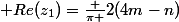 \displaystyle Re(z_1)=\frac {\pi }{2}(4m-n)