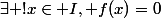 \exists !x\in I, f(x)=0