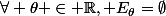 \forall \theta \in \mathbb{R}, E_{\theta}=\emptyset