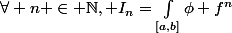 \forall n \in \mathbb{N}, I_n=\int_{[a,b]}\phi f^n
