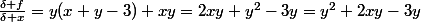 \frac{\delta f}{\delta x}=y(x+y-3)+xy=2xy+y^2-3y=y^2+2xy-3y