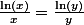 \frac{\ln(x)}x=\frac{\ln(y)}y