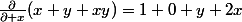 \frac{\partial}{\partial x}(x+y+xy)=1+0+y+2x