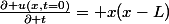 \frac{\partial u(x,t=0)}{\partial t}= x(x-L)