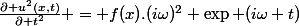 \frac{\partial u^{2}(x,t)}{\partial t^{2}} = f(x).(i\omega)^{2} \exp (i\omega t)