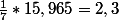 \frac{1}{7}*15,965=2,3