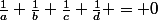 \frac{1}{a}+\frac{1}{b}+\frac{1}{c}+\frac{1}{d} = 0