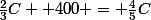 \frac{2}{3}C+ 400 = \frac{4}{5}C