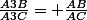 \frac{A3B}{A3C}= \frac{AB}{AC}