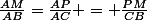 \frac{AM}{AB}=\frac{AP}{AC} = \frac{PM}{CB}