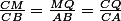 \frac{CM}{CB}=\frac{MQ}{AB}=\frac{CQ}{CA}