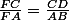 \frac{FC}{FA}=\frac{CD}{AB}