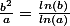 \frac{b^2}{a}=\frac{ln(b)}{ln(a)}