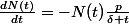 \frac{dN(t)}{dt}=-N(t)\frac{p}{\delta t}