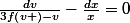 \frac{dv}{3f\left(v \right)-v}-\frac{dx}{x}=0