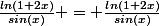 \frac{ln(1+2x)}{sin(x)} = \frac{ln(1+2x)}{sin(x)}&nbsp;&nbsp;\times \frac{2x}{2x}