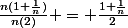 \frac{n(1+\frac{1}{n})}{n(2)} = \frac{1+\frac{1}{n}}{2}