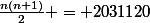 \frac{n(n+1)}{2} = 2031120