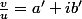 \frac{v}{u}=a'+ib'