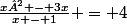\frac{x² - 3x}{x - 1} = 4
