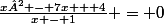 \frac{x² - 7x + 4}{x - 1} = 0