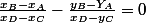 \frac{x_B-x_A}{x_D-x_C}-\frac{y_B-Y_A}{x_D-y_C}=0
