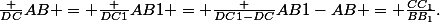 \frac {DC}{AB} = \frac {DC1}{AB1} = \frac {DC1-DC}{AB1-AB} = \frac{CC_1}{BB_1}.