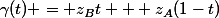 \gamma(t) = z_Bt + z_A(1-t)