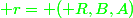 \green r= (\mathfrak R,B,A)