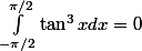 \int_{-\pi/2}^{\pi/2}\tan^3xdx=0