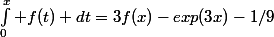 \int_0^{x} f(t) dt=3f(x)-exp(3x)-1/9