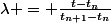 \lambda = \frac{t-t_n}{t_{n+1}-t_n}