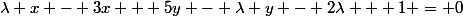 \lambda x - 3x + 5y - \lambda y - 2\lambda + 1 = 0