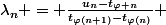 \lambda_n = \frac{u_n-t_{\varphi n}}{t_{\varphi(n+1)}-t_{\varphi(n)}} 