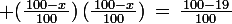 \large (\frac{\,100-x\,}{100})\,(\frac{\,100-x\,}{100})\,=\,\frac{\,100-19\,}{100}