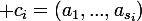 \large c_i=(a_1,...,a_{s_i})
