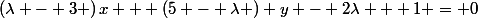 \left(\lambda - 3 \right)x + \left(5 - \lambda \right) y - 2\lambda + 1 = 0
