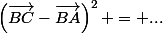 \left(\vec{BC}-\vec{BA}\right)^2 = ...