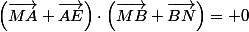\left(\vec{MA}+\vec{AE}\right)\cdot\left(\vec{MB}+\vec{BN}\right)= 0