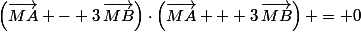 \left(\vec{MA} - 3\,\vec{MB}\right)\cdot\left(\vec{MA} + 3\,\vec{MB}\right) = 0