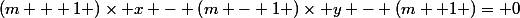 \left(m + 1 \right)\times x - \left(m - 1 \right)\times y - \left(m +1 \right)= 0