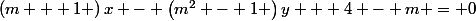 \left(m + 1 \right)x - \left(m^{2} - 1 \right)y + 4 - m = 0