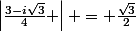 \left|\frac{3-i\sqrt{3}}{4} \right| = \frac{\sqrt{3}}{2}