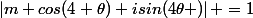 \left|m cos(4 \theta)+isin(4\theta )\right| =1