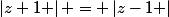 \left|z+1 \right| = \left|z-1 \right|