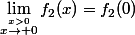 \lim\limits_{\stackrel{x>0}{x\to 0}}f_2(x)=f_2(0)