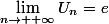 \lim\limits_{n\to +\infty}U_n=e