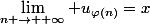 \lim\limits_{n \rightarrow +\infty} u_{\varphi(n)}=x