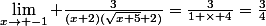 \lim\limits_{x\rightarrow -1} \frac{3}{(x+2)(\sqrt{x+5}+2)}=\frac{3}{1 \times 4}=\frac{3}{4}