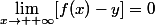 \lim\limits_{x\to +\infty}[f(x)-y]=0